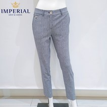 임페리얼 골프웨어 여성 [20S/S 최저가] 봄 여름 라운딩 세로 스트라이프 디자인 스판성 좋은 깔끔한 라인의 슬림핏 팬츠 (네이비) BCP0A7102 (임페리얼 부천 뉴코아)