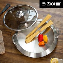 키친아트 샤브샤브/부대찌게 일품 통3중 인덕션 스텐냄비 넓은형 28cm, 1