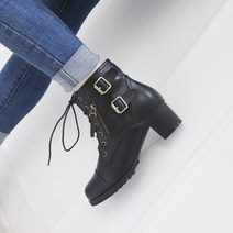 [투나나] 피럿 빅사이즈 여성 레이스업 앵클 부츠 (255-270) 5CM