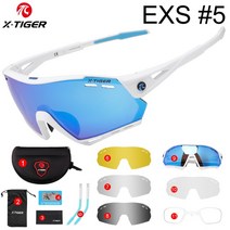 라이딩고글 사이클선글라스 편광안경고글 X-TIGER 사이클링 선글라스 자전거 안경 야외 스포츠 도로 5 렌즈, 05 EXS05-5