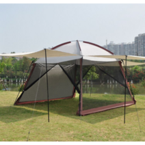 바퀴달린집 모기장 쉘터 텐트 리빙쉘 돔텐트 타프, 직경 3.3m, 블루-텐트 단독