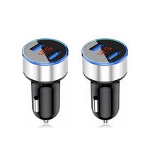듀얼 USB 자동차 충전기 3.1A QC3.0 LED 전자고속 충전 오토 라이터 어댑터 12볼트 24V 폰 샤오 미, 옵 션_2개 은색 (품번8208051)
