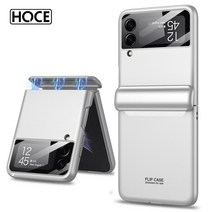 HOCE 갤럭시 z플립4/ Z플립3 마그네틱 힌지보호/외부화면 강화유리 풀커버 슬림 하드 제트플립3 지플립3 케이스