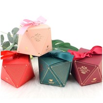 10개 미니 선물 포장 보석모양 접이 박스 초콜릿 종이상자 수예품 악세사리 답례품 이벤트, 대 - 핑크