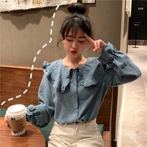 주름셔링 빅카라 블라우스 데일리룩 봄블라우스여성 여성스런 나들이코디