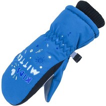 XTACER 아동용 스키 스노우 장갑 유아용 장갑 스노우보드 겨울 따뜻한 추운 날씨 장갑 남아 여아 아동용 블루. XX-Small, Small