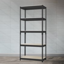 스피드랙 철제선반 조립식 앵글 5단 1000 x 600 x 1650, 화이트, 12mm 강화 MDF 보드