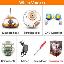 BB-8 공 RC BB 8 Droid 로봇 20.5G 원격 제어 지능형 액션 피규어 모델 장난감, [01] No original box