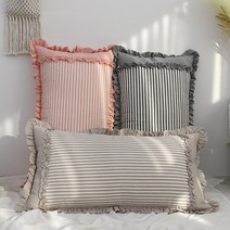 퓨어이즈룸 선염 워싱면 스트라이프 대형 등쿠션 110x60, 선염 워싱면 스트라이프  대형직등쿠션 핑크