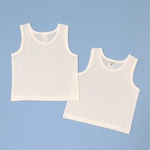 그린베베 국내생산 영유아 여름용 1+1 무지 쟈가드 나시티 2P 세트