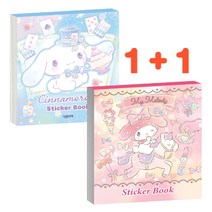 산리오 미니 스티커북 캐릭터 스티커 미니북 놀이북 놀이 데코 꾸미기 만들기 시나모롤 마이멜로디 다이어리 2개, 시나모롤+마이멜로디