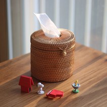 두루마리 화장지 케이스 원형 휴지 티슈 라탄바구니