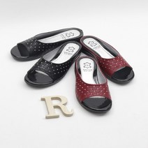 코지23 여자 다이아 패턴 주방이모 3.5cm 통굽 슬리퍼