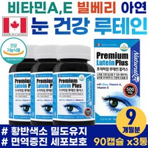 20대 직장인 안구건조 눈이뻑뻑할때 눈에좋은 영양제 프리미엄 LUTEIN 빌베리 마리골드꽃 눈 피로감 충혈 시림 온가족 눈비타민 부모님 선물 면역력 아연 비타민A 고함량 뉴테인