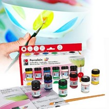 MARABU 도자기에 그리는 포셀린물감..독일 마라부 세라믹물감 6색세트 HF205-2, 1개, 색상