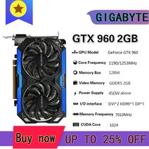 기가 바이트 GA Raphic 카드 GTX 750TI 950 960 1050TI 1060 1070 1650 234568GB 비디오 카드 GPU 지원 데스크탑 CPU 마더 보드, 04 GA-GTX-960-2GB