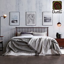 [도모디자인] 젬마 애쉬 원목 평상형 라지킹침대 이태리 메모리폼 매트리스, 월넛
