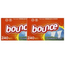 바운스 패브릭 소프트너 시트 아웃도어 프레쉬 240장 Bounce Fabric Softener Sheets Outdoor Fresh, 2팩