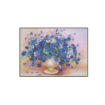 블루꽃 화병 보석십자수 DIY 큐빅 비즈 집콕, 130×90cm