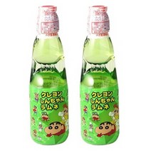 일본 라무네 짱구 신짱 사이다 멜론맛 200ml 4병 구슬사이다, 일본 라무네 신짱 사이다 멜론맛 200ml 4병, 4개