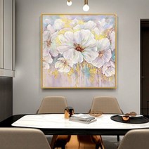 모란 꽃 행운 재물운 인테리어 그림 현관 사무실 서재 보석십자수 재료 만들기 세트 diy, 100x100cm 전체 원형 큐빅