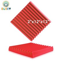 판넬외장재 써모 썸모 사이딩 패널 방음 내화 어쿠스틱 웨지 벽 6 12 24 개 타일 녹음 스튜디오용 소음 제거 폼, SJC12-Red+High Density+24 Pcs