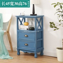 오동나무 서랍장 빈티지 엔틱 원목 옷 침실 캐비닛 수납 정리대 1단 2단 3단, 구제 남색 2단