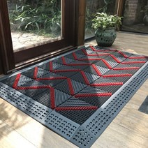 솔매트 조립식 맞춤 퍼즐 매트 상가 매장 회사 관공서 학교 출입구 발매트 자리 발판 75x90cm, B형 레드 스트라이프 75x90cm