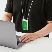 마크티 컴퍼니ID 사원증목걸이 심플 디자인 로고인쇄 사원증케이스 신분증케이스 명찰 화이트&그린&블랙, 컴퍼니ID-그린
