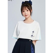 원신 캐릭터 테마 공식 굿즈 카미사토 아야카 티셔츠 모티브 시리즈 반팔 티, 네이비 M, 예매 6월 중순