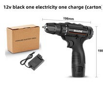 전동드라이버 12v/16.8v/21v 리튬 전기 드릴 스크루 드라이버 해머 미니 충전식 전동 공구, 10 12v black(carton)_01 미국