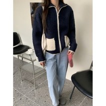 봄가디건 카라 파스텔톤 오버핏 셀로인