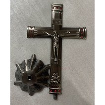 십자고상 원목형 천주교 인테리어 차량용 장식용 벽고상 탁상, 화이트니켈 12*22CM