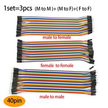 10cm 20CM 30CM 40 핀 듀퐁 점퍼 라인 와이어 남성-남성 여성-남성 여성 점퍼 와이어 절충적인 케이블 코드 diy용, [04] 1 set with 3pcs, [03] 30cm