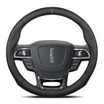 링컨 천연 소가죽 자동차 핸들커버 그립감 Lincoln 네비게이터 컨티넨탈 MKZ MKS MKT MKC MKX 수입차 가죽 핸들 커버, 로고레터링