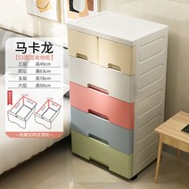 낮은 3단 플라스틱 서랍장 작은방 속옷 수건 다용도 정리 틈새 수납장 미니 슬림 침실, 5단, 와이드 마카롱 더블