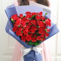 생화택배 장미꽃 미니레드 장미50송이 꽃다발 꽃배달 생화