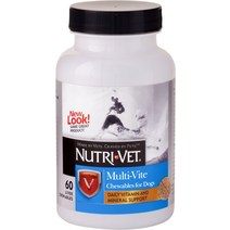 Nutri-Vet Multi-Vite 츄어블 정제 강아지용 종합 비타민, 60-count