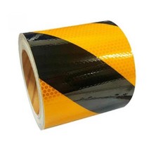 어린이 퀵보드 부착용 빛반사 테이프 황흑색 75x10m 교통안전표지용