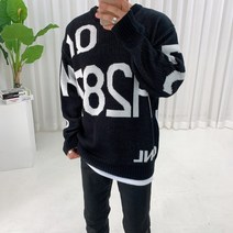 볼쓰 레터링 오버핏 니트