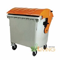 분리수거함(HDPE) (상차용1100L/라운드형), 초록_플라스틱류
