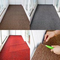[제일매트]현관 발코니 매장 사무실 업소용 바닥 출입구 DIY 현관코일매트 베란다 발코니, 두께1.8cm/브라운(오픈형)/130cmX1cm, 1개