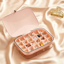 보물상자 예물함 미니보석함 반지함 반지트레이 비즈보관함, 핑크