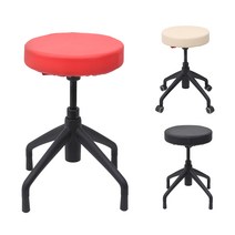 원형 스툴 회전의자, 고정형, 베이지