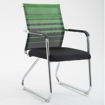 컴퓨터 튼튼한 책상 의자 공시생 사무용 중학생 고등학생 독서실 도서관 바퀴없는 인체공학 공부용 공부 의자, 녹색 줄무늬가있는 메탈 백