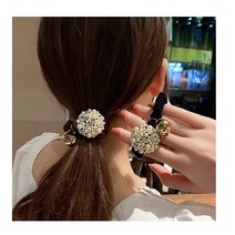 누리하우스 진주머리끈 머리방울 곱창밴드 똥머리묶는 명품헤어링 고무줄
