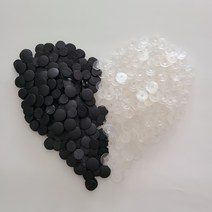 투명단추 검정단추 100개입 꼬다리 단추 버튼 슬리퍼 부자재 DIY, 투명단추100개입
