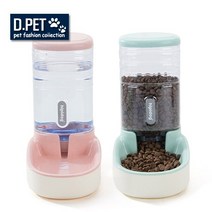 고양이 강아지 자동급식기 자동급수기 세트 길냥이 식기 식탁 물그릇 밥그릇, [on] GUROOM 급수기-민트