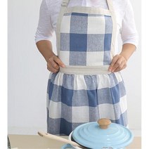 30대여성 큐티 길이조절 순면앞치마 신혼선물 유치원, 블루