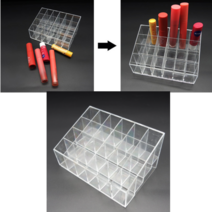 힘찬쇼핑_ 화장대정리 립스틱정리 립제품정리 립스틱꽂이 틴트정리함 등 사용가능 한 아크릴 립스틱정리함 24구, 1P